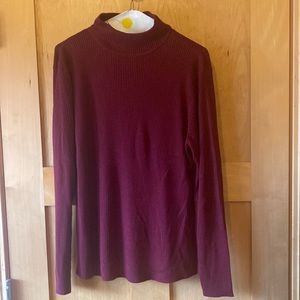 Cranberry colored mock knit sweater